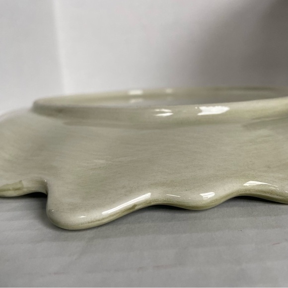 Green Cabbage Leaf Plate Made In Italy 9604/24 Ceramic Plant Shape Plate - Picture 15 of 16